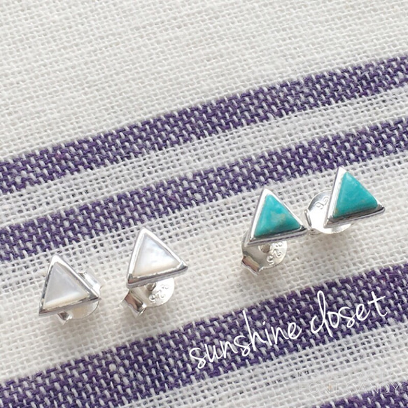 【特別sale中】 △プチピアス（Turquoise）【silver925】 1枚目の画像