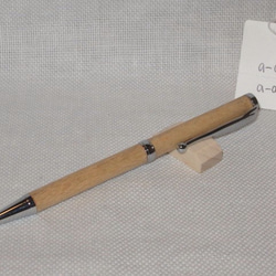 手作り木製ボールペン(タモ材、スリムラインモデル) 1枚目の画像