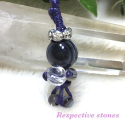 在庫限り】【誕生石ストラップ】9月☆サファイア☆天然石／bd-9 携帯