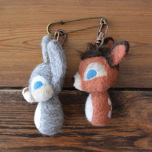 童話シリーズ☆羊毛フェルト【バンビとサンパー（とんすけ