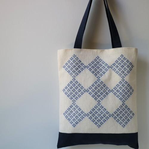 酒袋刺し子トートバック(ハンドメイド) 高 品質ハンドメイド・手芸 - 酒袋刺し子トートバック(ハンドメイド)