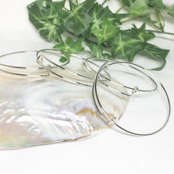 バングルパーツ ワイヤーブレスレット 4個セット シルバーカラー