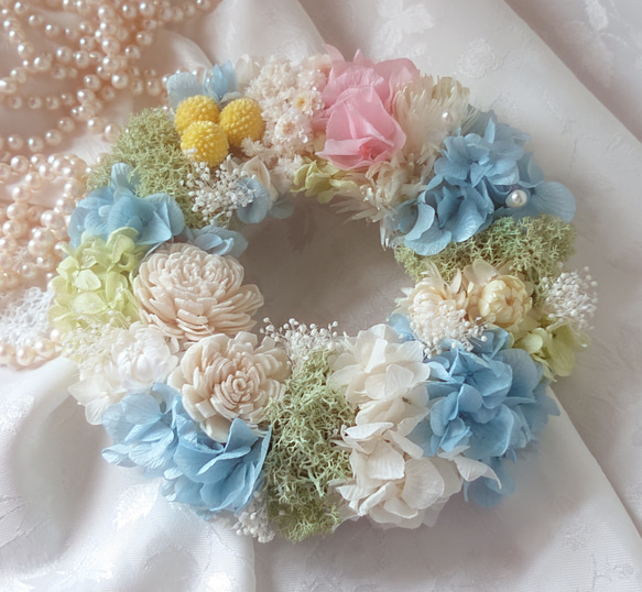 ―ボタニカル cake―花冠のリース型リングピロー 3枚目の画像
