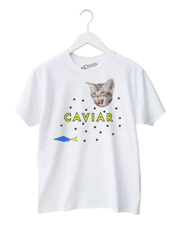 キャビア 猫 Tシャツ ユニセックス 2枚目の画像