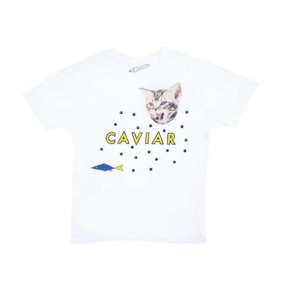 キャビア 猫 Tシャツ ユニセックス 3枚目の画像