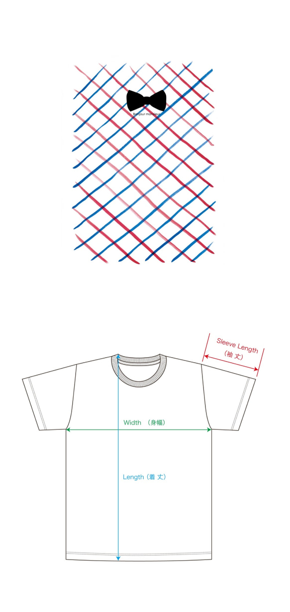 blue × red ユニセックス Tシャツ 3枚目の画像