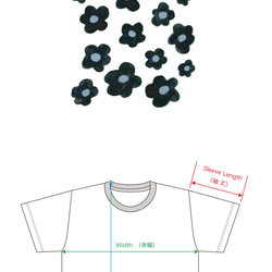 flower black（KIDS）Tシャツ 4枚目の画像