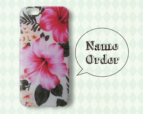 アロハ！ハイビスカス スマホケース 携帯ケース グリーン スマホケース