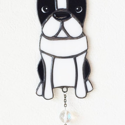 ステンドグラス　シュナウザー 受注生産】ステンドグラス オーナメント（シュナウザー） サン