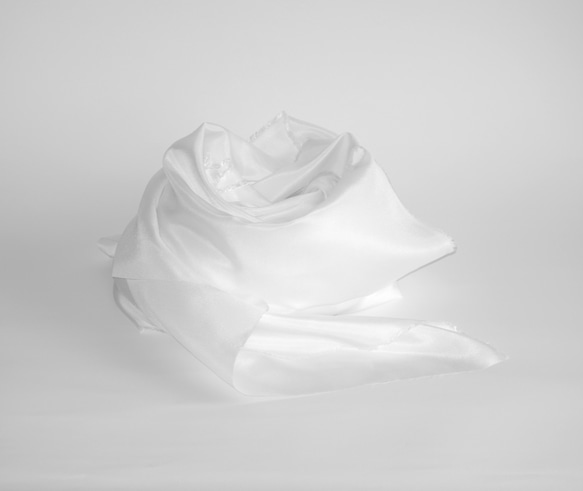 シルク 10匁 薄地羽二重　ホワイト 2枚目の画像