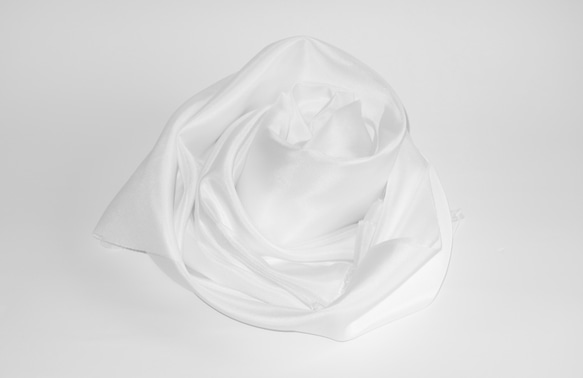 シルク 10匁 薄地羽二重　ホワイト 3枚目の画像