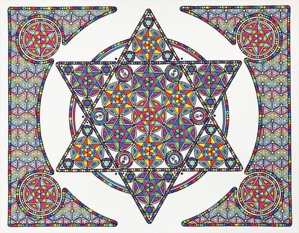 幸運六芒星】A4曼荼羅アート 絵画 kitatik 通販 10434171｜Creema