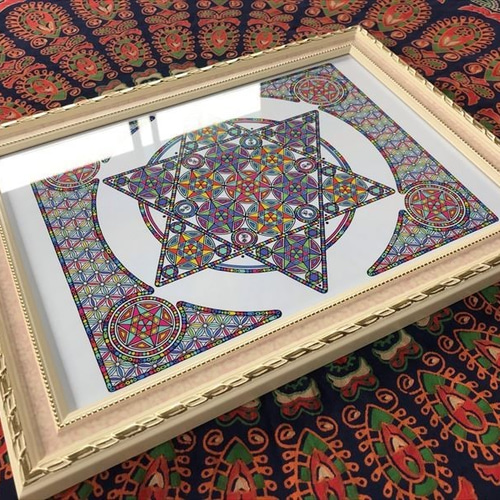 曼陀羅アート A4サイズ曼荼羅アート「光輪」 絵画 kitatik 通販 2213252