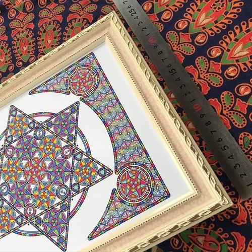 幸運六芒星】A4曼荼羅アート 絵画 kitatik 通販 10434171 幸運六芒星】A4曼荼羅アート 絵画 kitatik 通販 10434171