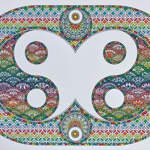 陰陽の鏡その1】A4シンメトリックアート 絵画 kitatik 通販