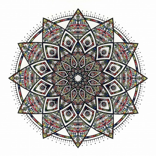 曼陀羅アート A4サイズ曼荼羅アート「光輪」 絵画 kitatik 通販 2213252