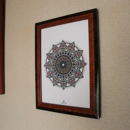 A4サイズ曼荼羅アート「光輪」 絵画 kitatik 通販 2213252