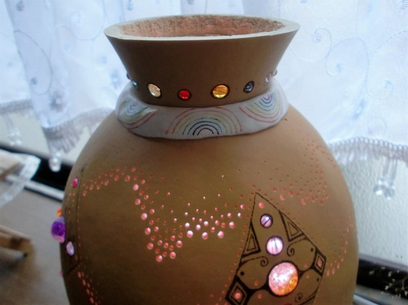 ひょうたんランプ「虹色の壺」 4枚目の画像