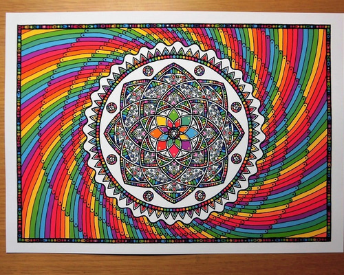 虹の源】A4曼荼羅アート作品No.40 絵画 kitatik 通販 5243168｜Creema