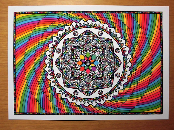 曼陀羅アート 曼荼羅アート【祝福】織葉 習作 10角 | アトリエ祥