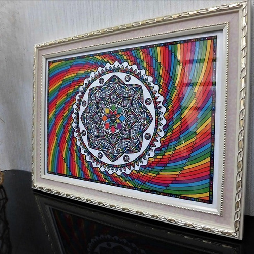 曼陀羅アート 曼荼羅アート【祝福】織葉 習作 10角 | アトリエ祥