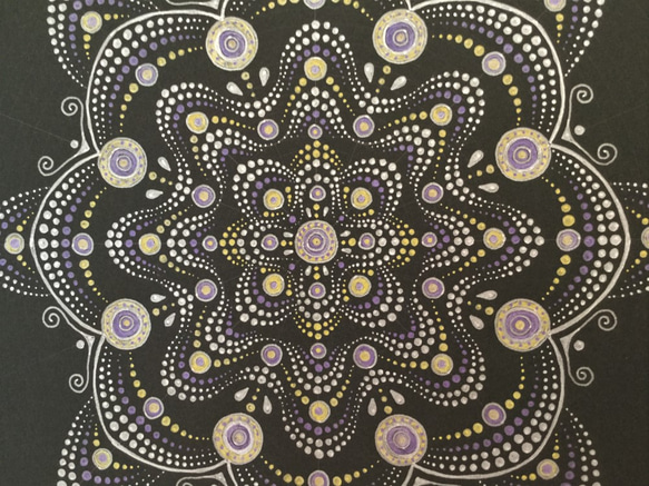 曼荼羅アート「ドットの幾何学～紫色」（原画） 3枚目の画像