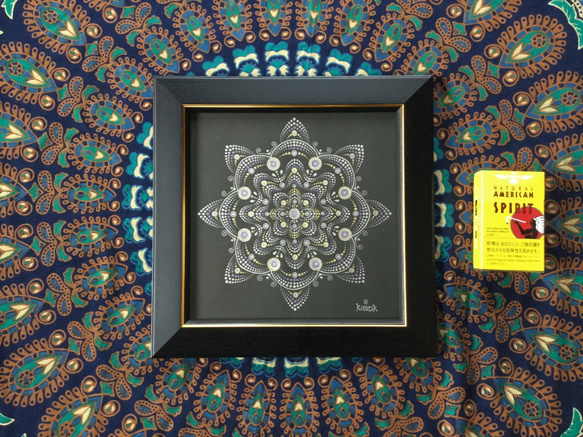 曼荼羅アート「ドットの幾何学～紫色」（原画） 6枚目の画像