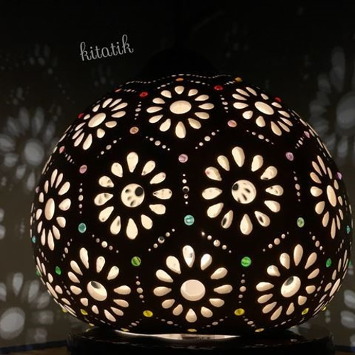 ひょうたんランプ《菊六角だるま》 スタンドライト・テーブルランプ