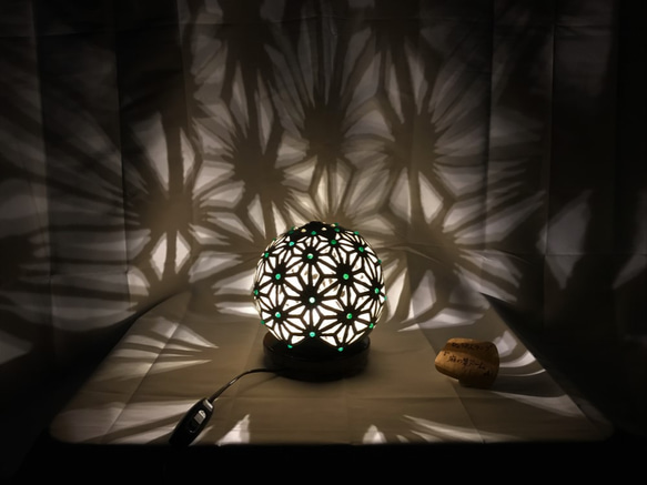 ひょうたんランプ「麻の葉ドーム7」 4枚目の画像