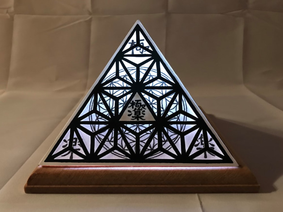 極楽ピラミッド紙ランプNo.1（麻の葉） 3枚目の画像