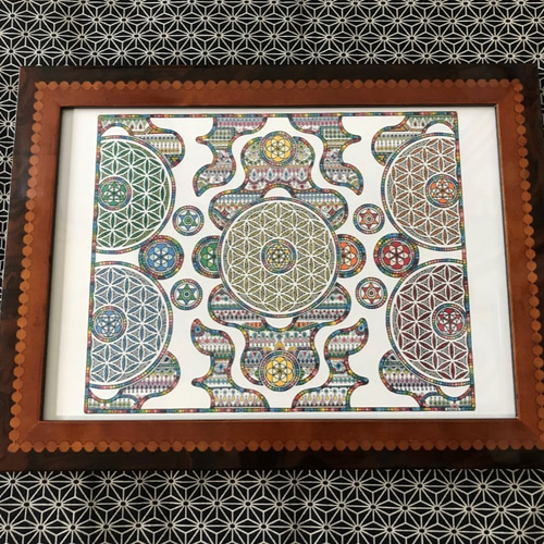クインティプルヒーリング】A4オリジナル神聖幾何学アート 絵画