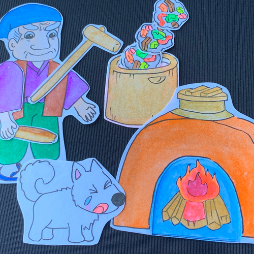 △花さかじいさん のパネルシアター送料込 おもちゃ・人形