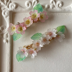 ミニ 木に咲いた桜花のゴールドバレッタ さくら 4枚目の画像