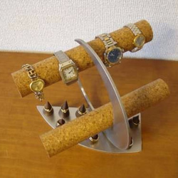 腕時計　飾る　丸パイプ三日月指輪スタンドザクザク腕時計スタンド　ak-design 3枚目の画像