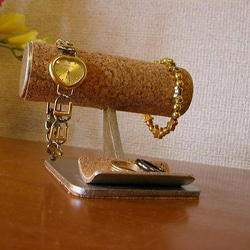 腕時計スタンド　小さな小物入れ付き丸パイプ腕時計スタンド　ak-design 5枚目の画像
