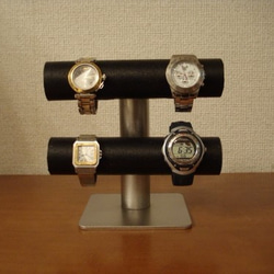 腕時計　スタンド　ブラック手動式腕時計スタンド　だるま　ak-design 1枚目の画像