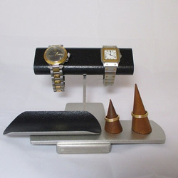 腕時計スタンド　だ円パイプ腕時計、リング、アクセサリースタンド　ak-design 2枚目の画像