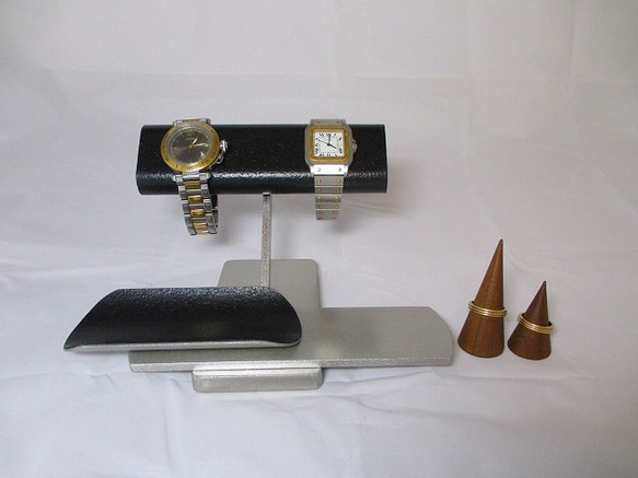 腕時計スタンド　だ円パイプ腕時計、リング、アクセサリースタンド　ak-design 3枚目の画像