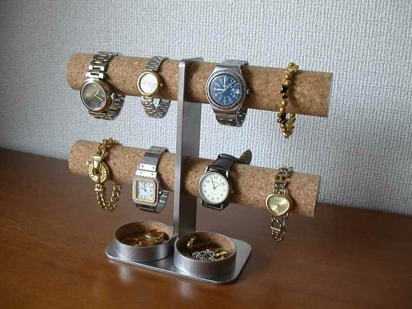 腕時計スタンド　ダブル丸トレイ8本掛けインテリア腕時計スタンド インテリア雑貨・生活道具 その他インテリア雑貨 その他金属 Q1693634359(12987円)