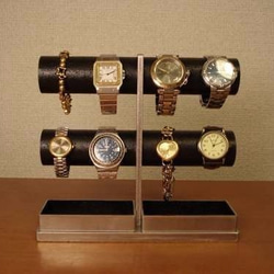 腕時計スタンド！8本掛けオールブラック腕時計スタンド 2枚目の画像