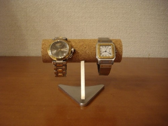 ハロウィンプレゼント　2本掛け丸パイプデザイン腕時計スタンド　ak-design 2枚目の画像