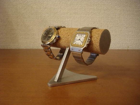 ハロウィンプレゼント　2本掛け丸パイプデザイン腕時計スタンド　ak-design 3枚目の画像
