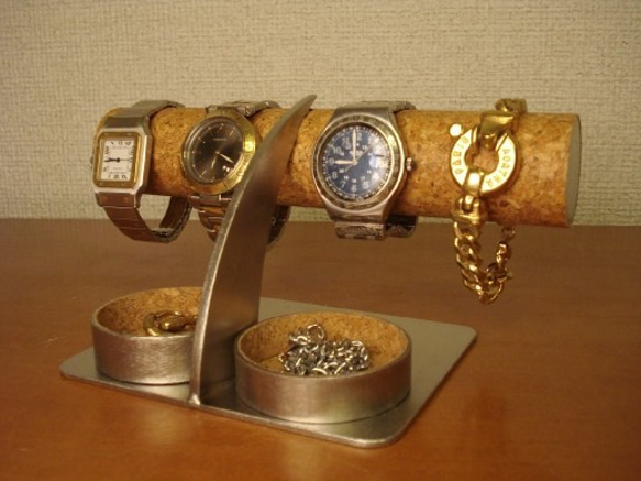 腕時計スタンド　アクセサリー丸ダブルトレイ腕時計スタンド 1枚目の画像