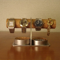 腕時計スタンド　アクセサリー丸ダブルトレイ腕時計スタンド 2枚目の画像