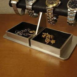 クリスマスプレゼントに！　ブラックだ円ダブルでかいトレイ腕時計スタンド　ak-design　No.12831 4枚目の画像