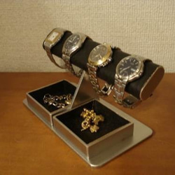 クリスマスプレゼントに！　ブラックだ円ダブルでかいトレイ腕時計スタンド　ak-design　No.12831 5枚目の画像
