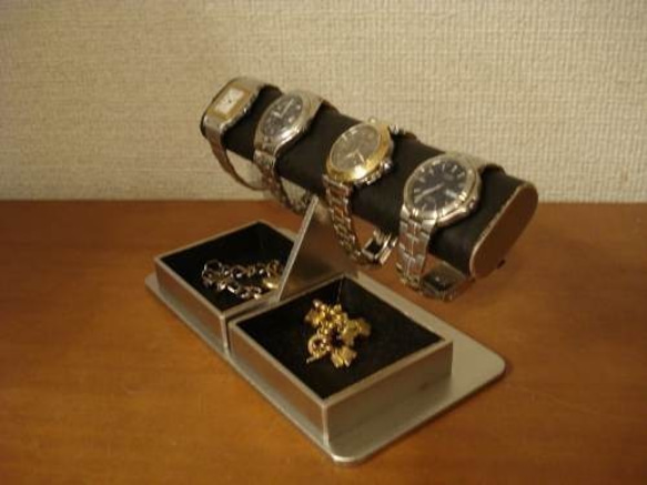 クリスマスプレゼントに！　ブラックだ円ダブルでかいトレイ腕時計スタンド　ak-design　No.12831 5枚目の画像