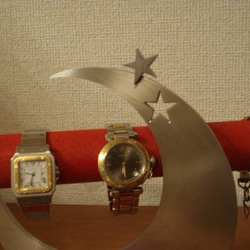 バレンタインデー　かわいいムーン　気まぐれ三日月丸パイプ腕時計スタンド　ak-design 2枚目の画像