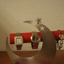バレンタインデー　かわいいムーン　気まぐれ三日月丸パイプ腕時計スタンド　ak-design 6枚目の画像