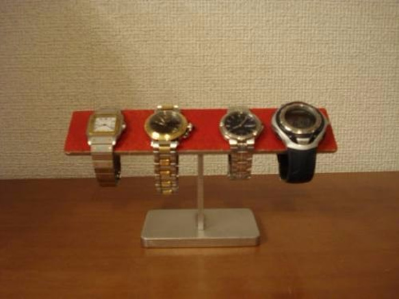 バレンタイン　レッド4本掛け時計ケース風腕時計スタンド 2枚目の画像